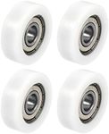 uxcell 608ZZ Ball Bearing Guide Pulley Roller Round Wheel 8x30x10mm Double Metal Shielded (GCr15) Chrome Steel Bearings 4pcs