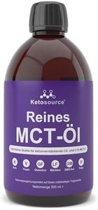Ketosource® Reines MCT-Öl | Hochreine Quelle von Keton-verstärkenden C8- und C10-MCTs | Unterstützt Keto-Ernährung & Fasten | Vegan Safe & Glutenfrei | 500ml Flasche