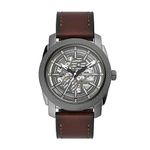 Fossil Machine Brown Automatic Leather Watch Me3254 - Analog, Men