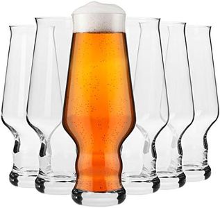 Krosno Verres à Bière IPA Artisanale | Lot de 6 | 400 ML | Collection Splendour | Parfait la Maison, Les fêtes | Va au Lave-Vaisselle