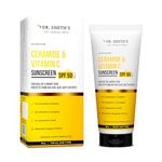 Dr. Sheth's Ceramide & Vitamin C Sunscreen SPF 50+ PA++++ |In-Vivo Tested | For Healthy & Bright Skin | Lightweight & Non Greasy | For UVA/UVB & Blue Light & IR Protection | No white cast | For All Skin Types | For Men & Women | 80 g