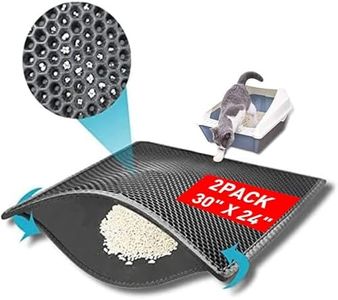 Large Cat Litter Box Mat: Easy Clean Kitty Litter Trapping Mat for Floor, Plastic Cat Box Pad (24 * 30in, grey, 2p)