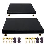 bimiti Speaker Tray Speaker Holder Speaker Riser Foam Heavy Duty Tray for Standard Speaker Stand, Black 14x14 inches, Pairs