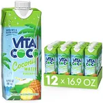 Vita Coco Coconut Water Naturally Hydrating Electrolyte Drink Smart Alternative to Coffee Soda and Sports Drinks Gluten Free, Pineapple, 16.9 Fl Oz (Pack of 12), 202.8 Fl Oz