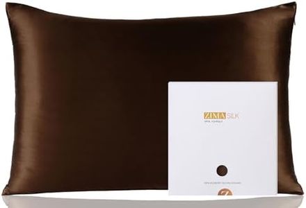 ZIMASILK 100% Pure Mulberry Silk Pillowcase for Hair and Skin Health,Soft and Smooth,Both Sides Premium Grade 6A Silk,600 Thread Count,with Hidden Zipper,1pc (Toddler 13"x18",Chocolate)
