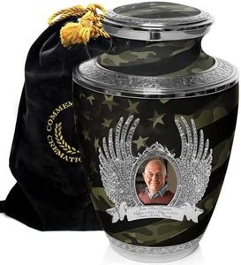 Military Cremation Urn for Ashes Adult Male - Beautifully Handcrafted Decorative Urns & Personalized Army Urns for Human Ashes Adult Man Traditional Camouflage
