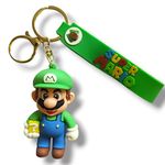 Artbizz Super Mario PVC Rubber Keychain & Keyring | Adorable 3D Cartoon Character Keychain | Soft Silicone Rubber Key Accessory for Kids & Adults | Durable Anime Keychain for Backpacks, Bags & Keys