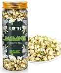 BLUE TEA - Jasmine Tea - 30gm - 30 Cups | Diwali Gifts | FOR SLIMMING BODY & STRESS RELIEF | Non-Bitter - Farm Fresh - Caffeine Free - Herbal Tea - Flower Based - Anti-Oxidants | Reusable Pet Jar