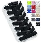 Puzeam 2 Pairs Elastic Laces - No Tie Shoelaces for Kids, Adults Trainers Shoes Black 120