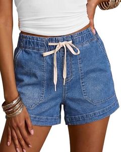 luvamia Shorts for Women Denim Womens Jean Shorts Stretchy Medium Blue