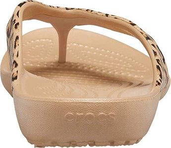 Crocs Women's Kadee II Graphic Flip, Leopard/Gold, US 8