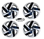 AutoMoto Sporty Type Silver and Black Colour 16-Inch Press Fit Type with Metal Rings Wheel Cover for Tata Nexon All Models (Set of 4 Pieces)