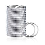 VEIWO 100 PCS Round Key Rings, Sturdy Nickel Plated Metal O Rings Split Keychain Rings for Home Office Car Keys Organized (Silver, 1 Inch) (100)