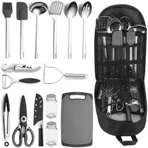 ReaNea Camping Essentials Accessories Camping Gear Must Haves, Cooking Utensils Set Rv Camping Kitchen Backpacking Supplies Camper Gadgets Outdoor Hiking Travel Picnic Gifts