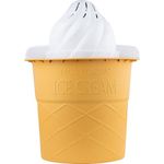 Nostalgia 4-Quart Swirl Cone Ice Cream Maker, Classic Soft Serve Design, Easy to Use, Instructions and Recipes Included, Vanilla White Color