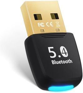 Bluetooth USB Adapter for PC- Suuleet Bluetooth Adapter 5.4 Dongle (BR+BLE+EDR),Free Diver,Taillight Design,Wireless Transfer for Headset Speaker Keyboard Mouse Printer Windows 11/10/8.1/7 for Desktop