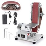 Electric Belt Sander, 300W Mini Belt Sander, Multifunctional Polishing Grinder Aluminium Alloy DIY Cutter Edge Sharpener (895 Motor)