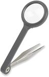 Carson MagniGrip 4.5X Magnifier with Attached Fine Point Tweezers