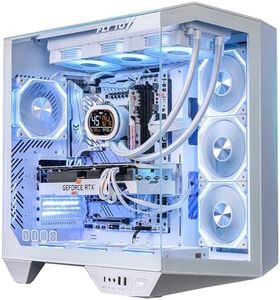 darkFlash Full-Tower ATX Gaming PC Case, Back Plug-in Motherboard, 4 PWM ARGB Fans, Dual-Chamber Computer Case, Panoramic Tempered Glass, Up to 2 x 360mm Radiators, RTX 40 Compatible, White(DY470)