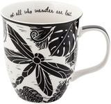 Karma Gifts Black and White Boho Mug, 16 oz, Dragonfly