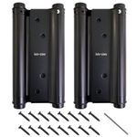 2Pcs 6" Cafe Saloon Door Swing Self Closing Double Action Spring Hinge Black