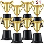 24 Pack Gold Award Trophy Cups,5 Inch Gold Trophies Party Favors for Award Ceremony,Party Celebrations, Corporate Events, Competitions for Boys Girls Kids and Adults