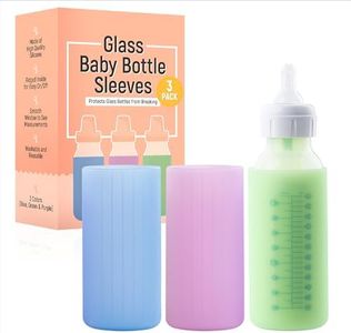 IMPRESA [Multi-Color 3 Pack] Glass Baby Bottle Sleeve for Dr Brown Bottles 8 oz - Silicone Bottle Cover for Dr Brown Glass Bottles 8 oz - Narrow Sleeve for Dr Brown Bottles Glass 8 oz