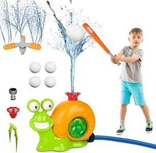 WEDNOK Aspersor de agua 2 en 1 para niños, juguete de béisbol, jardín, césped, juguete de agua, al aire libre, verano, aspersor de césped, juegos de agua al aire libre, juguete de jardín para niños a