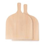 2 Pack Wood Pizza Peel, Pizza Paddle with Handle, Pizza Spatula Cutting Board for Baking Homemade Pizza Bread Cutting Fruit Vegetables Cheese (16.5x11.8 Inch)