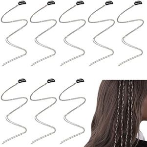 Niuhong 8 Pcs Pinzas Cabello Borlas Diamantes Imitación Accesorios Cabello Brillo Trenzas Tocado Moda Borlas Cadenas Cabello Cola Collares Cristal Sombreros Bling Cadena Cabeza Cristal Damas Y Niñas