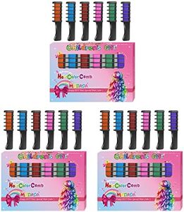 MSDADA Hair Chalk Comb Christmas Gifts Toys for Girls Kids 3 Pack - Temporary Washable Hair Color Dye Paint Teen Girl Gift Hair Stuff Accessories Makeup Kit Age 6 7 8 9 10 11 12 13 Years Old