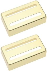 Create idea 2pcs Brass Two Slot Style Guitar Pickup Cover 70x 39x19mm Classic Copper Humbucker Cover for Electric Guitar Pickup Parts, Gold