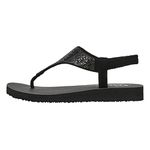 Skechers Women's Meditation-Sweet Rock Flip-Flop, Blk/Blk, 7