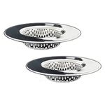 Seatery 2PCS Bathtub Drain Strainers, Shower Drain Hair Catcher, Stainless Steel Drain Cover Basket for Bathroom Laundry Floor Drain, Fit for 1.75"-3.0" Drain Hole