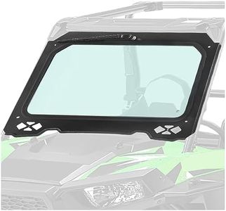 ECOTRIC Full Glass Windshield W/Wiper Compatible with 2014-2018 Polaris RZR 900 1000 Trail, S, XP Turbo Black Frame