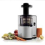 Omega VSJ843QS Vertical Slow Masticating Juicer Makes Continuous Fresh Fruit and Vegetable Juice at 43 Revolutions per Minute Features Compact Design Automatic Pulp Ejection, 150-Watt, Silver