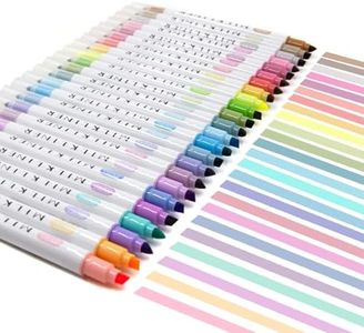 HANKU Highlighters Assorted Colors,24 Unique Retro Colors, Pastel Highlighters, Quick Dry Dual tip and Fine Tip No Bleed Highlighter Markers for Bible Journals Planners Books Notes