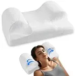 YourFacePillow - Ergonomic Cervical Memory Foam Pillow for Comfortable Back Sleeping - Contoured Neck & Shoulder Support - Best Sleep Posture Alignment - Standard