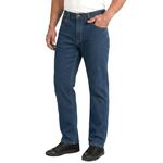 Lee Cooper Men's Jeans Classic Regular Fit with 5 Pockets Design Zip Fly & Belt Loop Heavy Duty Denim Wash Stretch Plain Casual Workwear Durable Utility Straight Leg Work Pants (Navy, 30W / 29L)