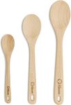 Chef Pomodoro Wooden Spoons 3-Piece Set, Wooden Spoon Set, Solid Beechwood - Wooden Spoons Cooking Utensils, Scratch-Resistant Wooden Spoons for Cooking (12 in, 10.5 in, 8 in / 30 cm, 27 cm, x 20 cm)