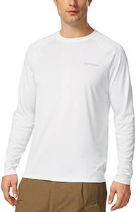 BALEAF Men's Sun Protection Shirts UV SPF T-Shirts UPF 50+ Long Sleeve Rash Guard Fishing Running Quick Dry White Size M