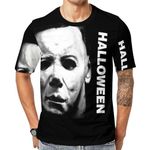 EstBerg Men T-Shirt 3D Print Michael Myers Halloween Muscle T-Shirt Summer Tees for Men 5XL