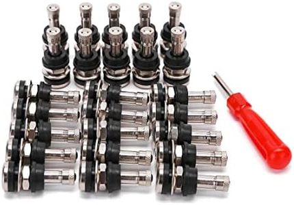 OTAUPRS 25 PCS TR416 Metal Valve Stems, Bolt in Tire Valve Stem, High Pressure Valve Stems Outer Mount Fits 0.453" and 0.625" Rim Holes 1 1/2" Long,with Tire Valve Core Tool