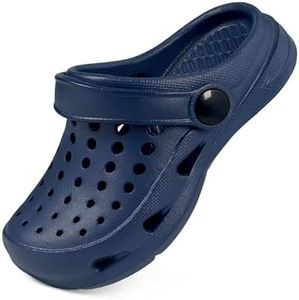 Nedaan Kids Garden Clogs Boys Girls Slides Sandals Toddler Non Slip Water Shoes Darkblue