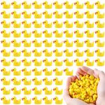 JOISHOP 120pcs Mini Ducks, Resin Tiny Ducks Little Plastic Ducks Small Ducks Bulk for Aquarium Dollhouse Fairy Garden Landscape Decor