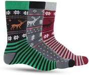 LUTHER PIKE SEATTLE Christmas Fun Socks For Men: Mens Dress Socks Colorful for Festival Costume