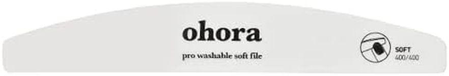 ohora Pro Washable Nail File(Soft) - Nail Shaper & Trimmer - Two-Sided Fine Grit for Smoother Buff - Creates a Consistent Flawless Finish - Professional Nail Care Tool