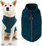 Gooby - Zip Up Fleece Vest, Fleece Jacket Sweater with Zipper Closure and Leash Ring, Turquoise Wash, Small