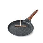 Kordisen Crepe Pan Nonstick, 26cm Dosa Pan with Spreader, Granite Coating Pancake Flat Skillet for Stove Top, Induction Compatible, PFOA Free