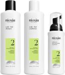Nioxin Scalp + Hair Thickening System 2 Loyalty Kit - Hair Thickening System for Natural Hair with Progressed Thinning - Shampoo, Conditioner & Scalp Treatment, 300+300+100ml